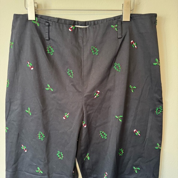 Credo Festive Holiday Christmas Black Pants Size 12 - Picture 2 of 5